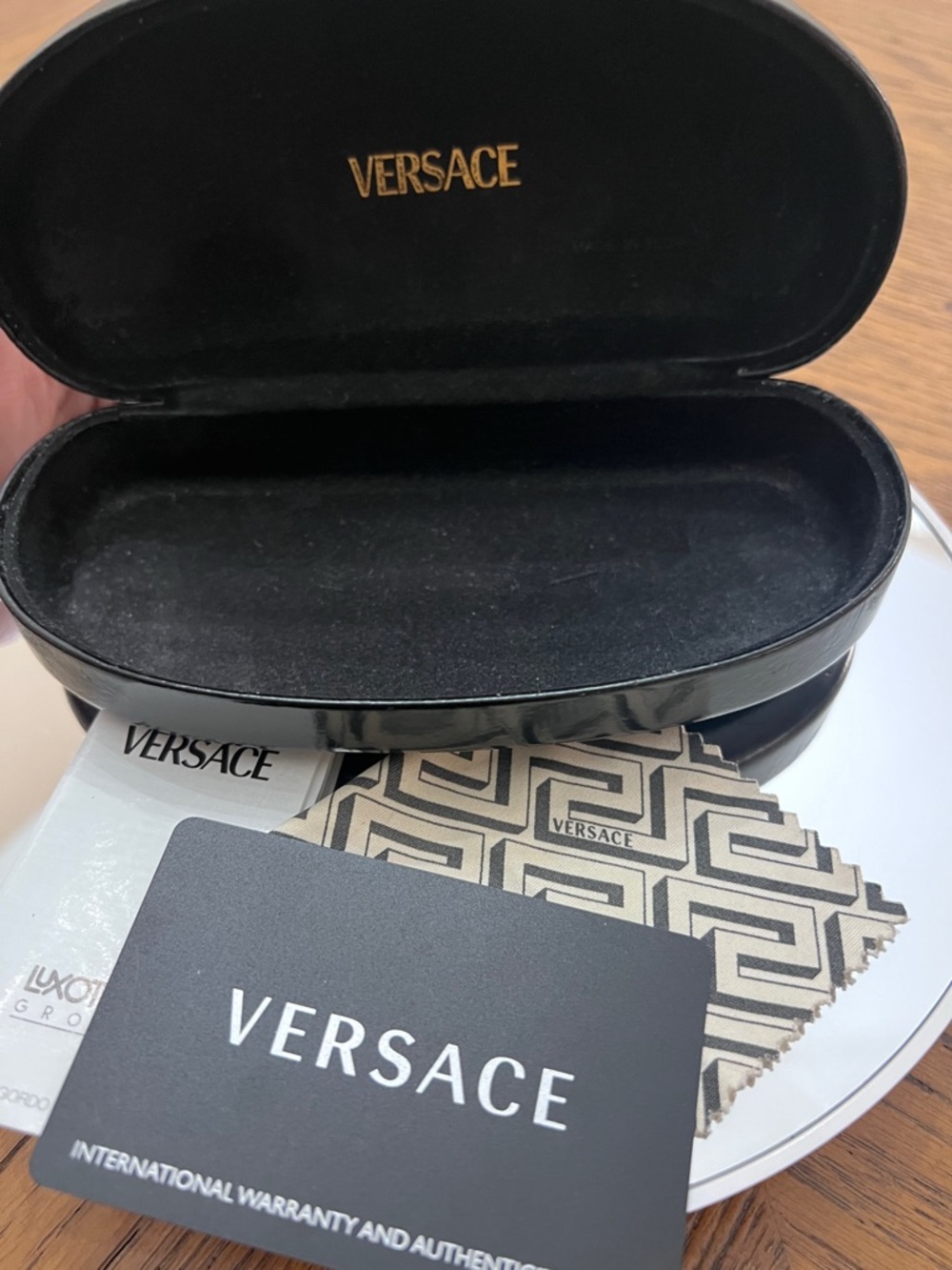Versace Medusa Dark Blue Rimless Shield Sunglasses Y2K w/Auth. Card - Picture 10 of 10